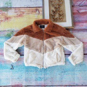 chevron teddy jacket